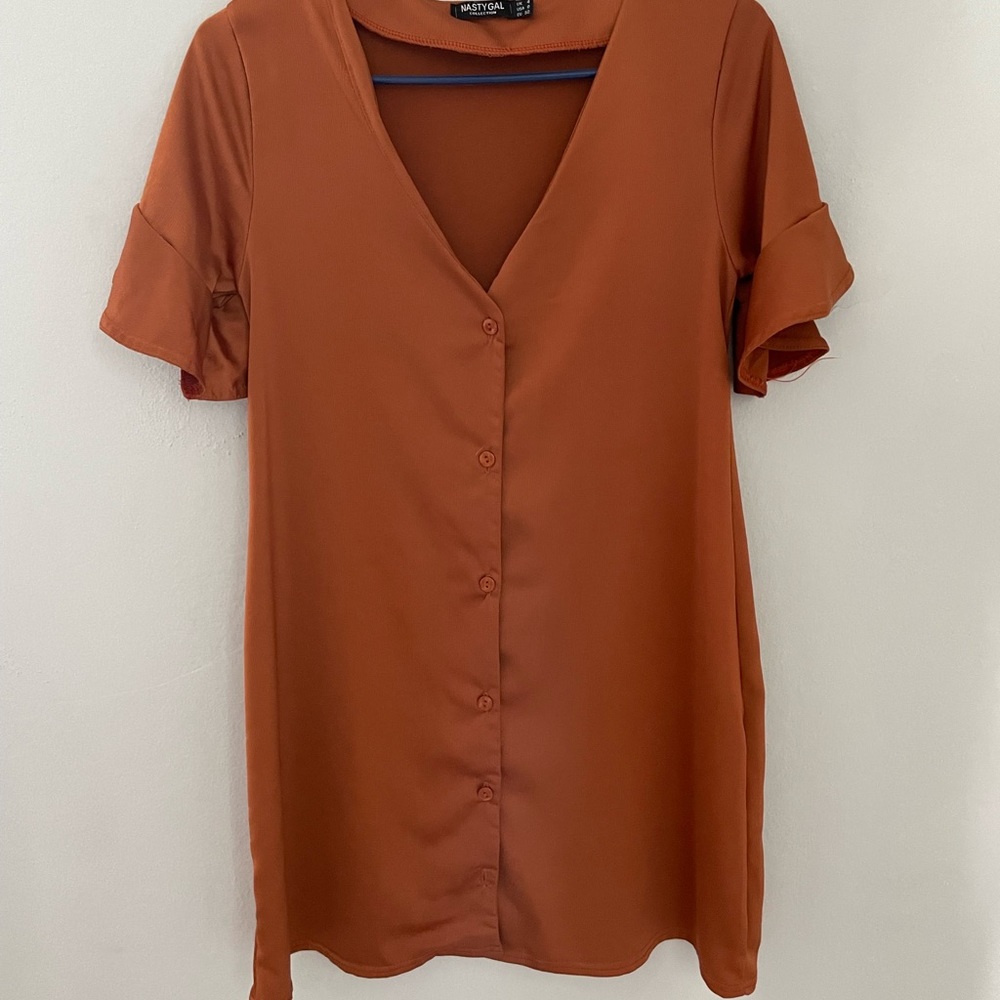 Nasty gal terracotta satin dress